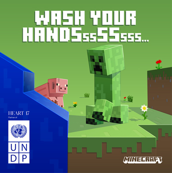 クリーパーが手洗いを呼びかけ Mojangが国連に協力して新型コロナ対策キャンペーンを開始 1枚目の写真 画像 Game Spark 国内 海外ゲーム情報サイト