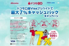 ちょっとお得にお買い物！ ドコモ口座“最大7％”のキャッシュバックキャンペーンを実施 画像