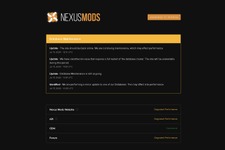 MOD配布サイト「Nexus Mods」パフォーマンス低下中―データベース関連のメンテナンス実施に伴い 画像