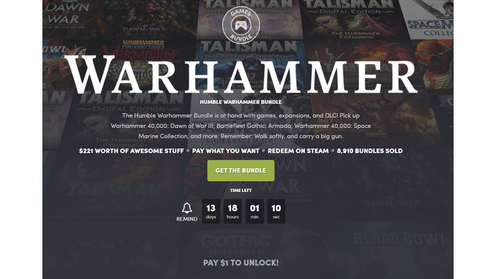 『Warhammer』シリーズなどが1ドルから！「The Humble Warhammer Bundle」開始