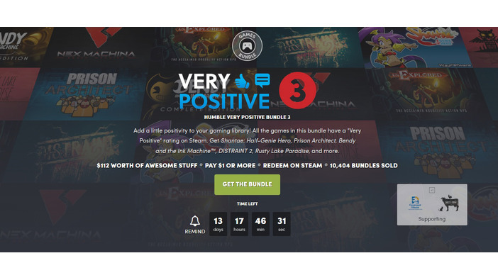 Steamの「非常に好評」タイトルが手に入る！「Humble Very Positive Bundle 3」開催―『シャンティ:ハーフ・ジーニー ヒーロー』など