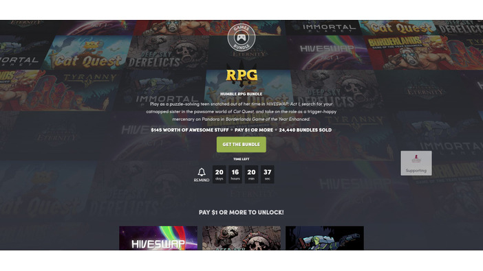 「Humble RPG Bundle」販売開始、『ボーダーランズGOTY Enhanced』や『Pillars of Eternity』を収録