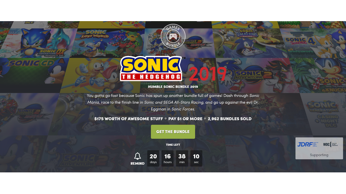 「Humble Sonic Bundle 2019」が販売開始ー『Sonic Mania』や『Sonic Forces』などシリーズ10作品を収録