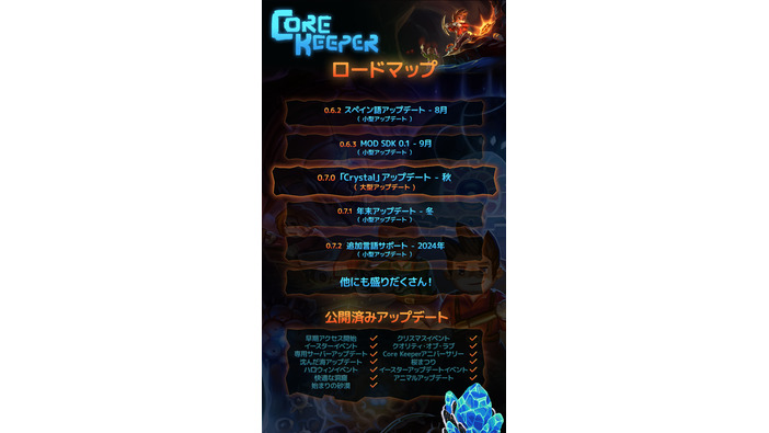 採掘ADV『Core Keeper』2023年後半から2024年にかけての新ロードマップ公開―次回大型アプデ「Crystal」は2023年秋配信