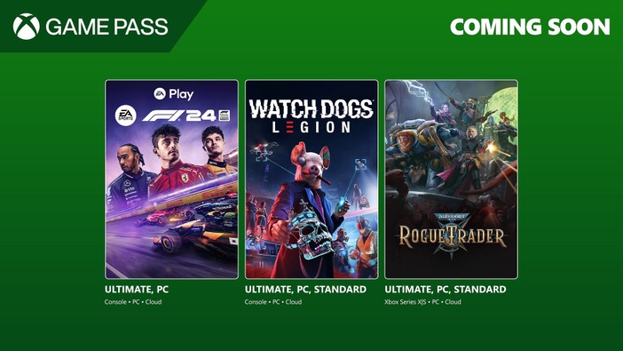 【Game Pass】『F1 24』『Watch Dogs: Legion』『Warhammer 40,000: Rogue Trader』登場―2月下旬までの追加ラインナップ公開