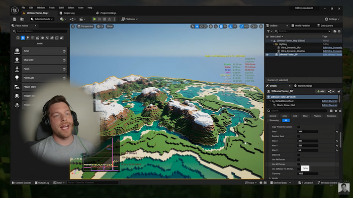 『マインクラフト』をUnreal Engine 5で再現した猛者が現れる。ボクセル世界もUE5で美しい光景に