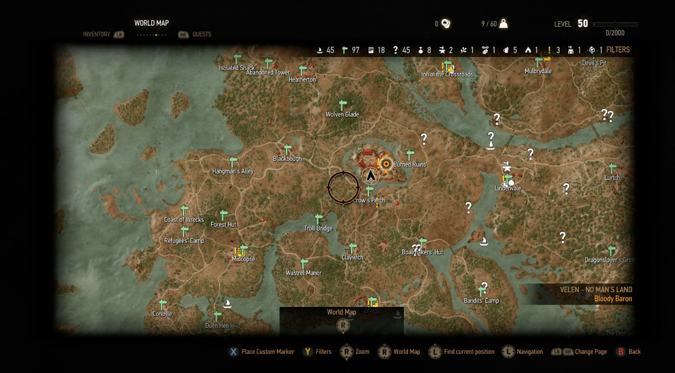 世界の広さが確認できる The Witcher 3 インゲームマップが披露 新た