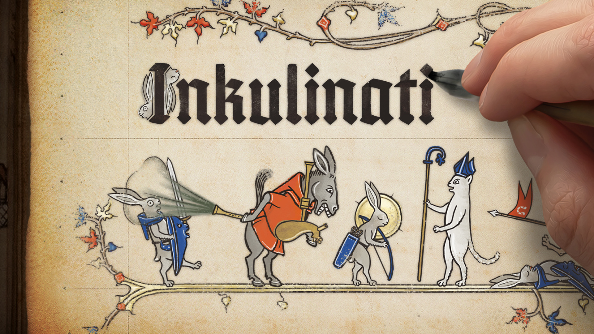 中世の写本風に描かれる動物バトルストラテジー『Inkulinati