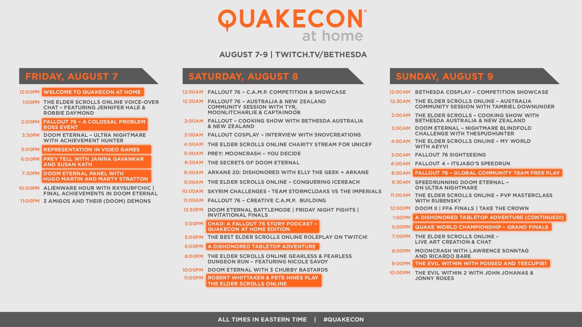 8月8日よりスタートする「QuakeCon at home」のスケジュールが公開―72