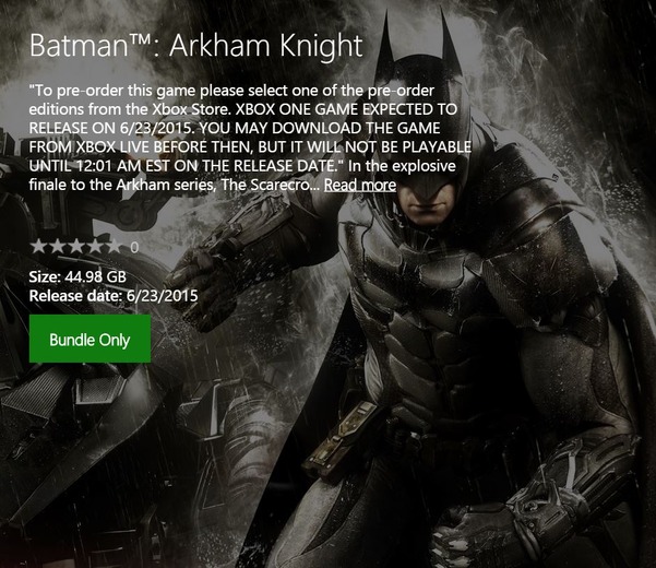 海外でXbox Oneデジタル版『Batman: Arkham Knight』予約開始、プリダウンロードも