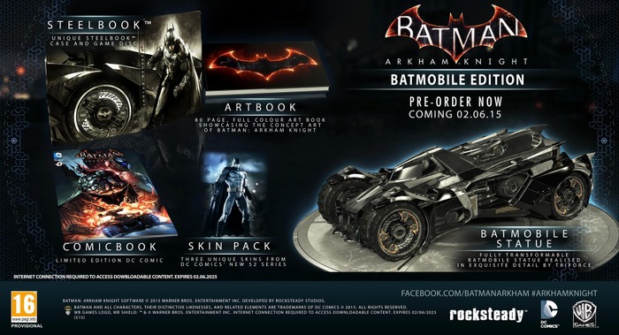 『Batman: Arkham Knight』の「Batmobile Edition」が発売中止に―品質に関わる不測の事態が発生