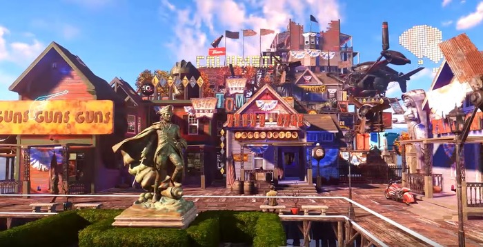 『Fallout 4』に空中都市コロンビア！？『Bioshock Infinite』再現Mod映像