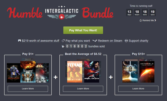 宇宙ストラテジー満載！「Humble Intergalactic Bundle」開始