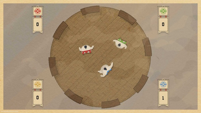 4人で押し出し相撲バトル！『Circle of Sumo』アルファデモ配信中