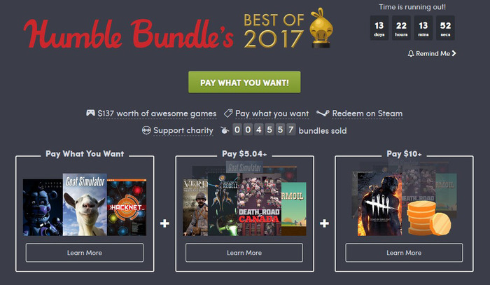 『Dead by Daylight』が10ドルで！『Humble Bundle's Best of 2017』開始