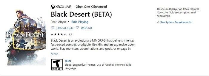 Xbox One版『Black Desert（黒い砂漠）』BETAクライアントの配信が海外向けに開始！