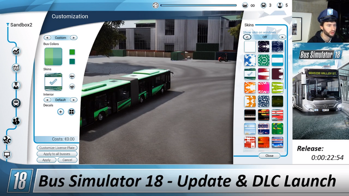 日本語対応バス運転シム『Bus Simulator 18』自由走行とサンドボックスモード実装！