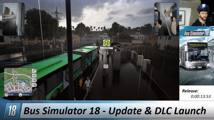 日本語対応バス運転シム『Bus Simulator 18』自由走行とサンドボックスモード実装！