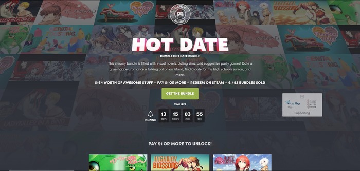 ノベルゲーム収録の「Humble Hot Date Bundle」販売開始―『DDLC』アーティスト新作のクーポンも付属