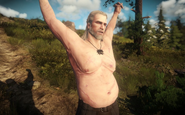 ゲームクリア後を再現？『ウィッチャー3』ゲラルトをぽっちゃりおじさんにする「Dad Bod Geralt」Modが公開