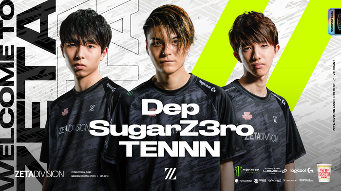 「ZETA DIVISION」VALORANT部門、再編。TENNN・SugarZ3ro・Depが加入し最強ロースター誕生