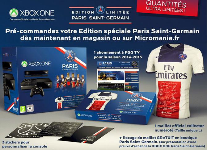 サッカー仏１部リーグの強豪「PSG」モチーフのXbox One特別版本体セットがフランスにて発売