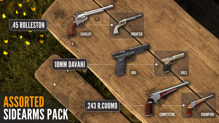 『theHunter: Call of the Wild』3種類のハンドガンを追加する武器DLC「Assorted Sidearms Pack」配信！