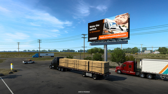 『American Truck Simulator』ゲーム内に米国大手運送会社の“本物の求人広告”が登場