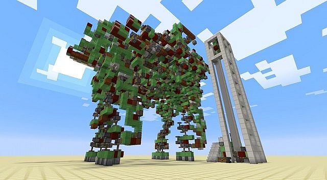 海外『Minecraft』プレイヤーが制作した巨大ロボットが話題に、自走式で武装のリロードも可能