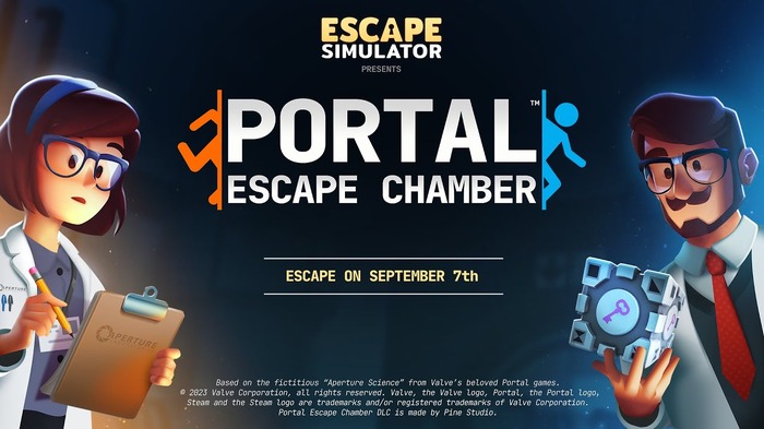 『Portal』とコラボした『Escape Simulator』DLC「Portal Escape Chamber」発表！