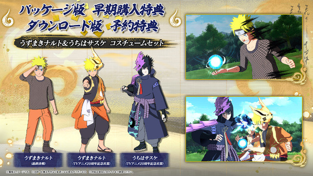 『NARUTO X BORUTO ナルティメットストームコネクションズ』うずまきナルト&うちはサスケ コスチュームセット（C）岸本斉史 スコット／集英社・テレビ東京・ぴえろ（C）劇場版NARUTO製作委員会 2012（C）劇場版NARUTO製作委員会 2014（C）劇場版BORUTO製作委員会 2015（C）Bandai  Namco Entertainment Inc.