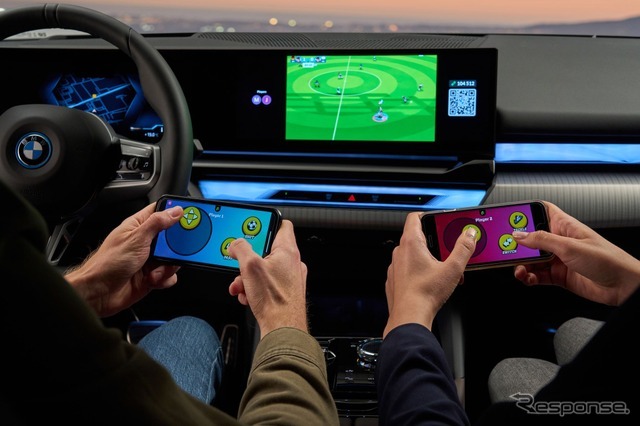 BMW の車内で可能になる「AirConsole」によるゲーム体験（写真は 5シリーズ 新型）