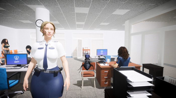 虫サイズの警官が巨大女性警官と触れ合うアクションADV『The Police Mystery』配信開始！