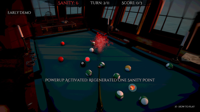 おぼろげな呪文が響き名状しがたいボールが破裂するローグライクなラヴクラフト系ビリヤードゲーム『Pool of Madness』新デモ版をSteamで期間限定公開
