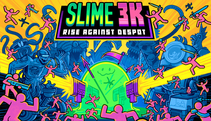 殺戮スライムが大量のピンク人間を薙ぎ倒すローグライト弾幕地獄『Slime 3K: Rise Against Despot』正式リリース！