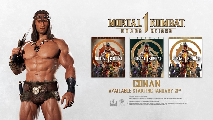 ムキムキのシュワちゃんが大剣を振るう『Mortal Kombat 1』DLCキャラ「コナン」ゲームプレイトレイラー！