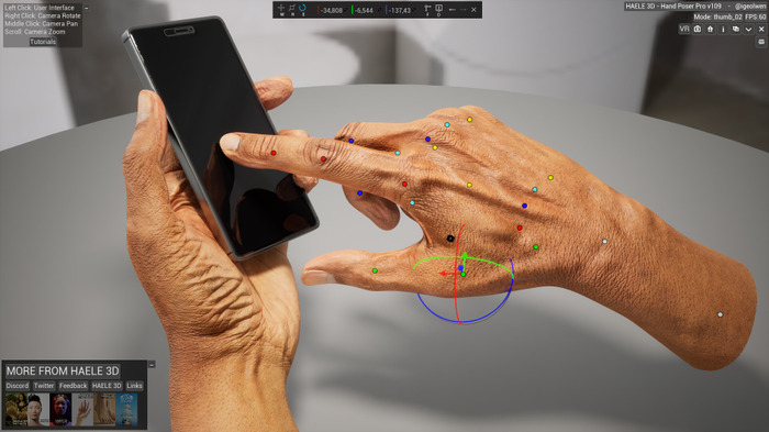 「手」に特化したポーザーソフト高機能版『HAELE 3D - Hand Poses Pro』のデモが公開！