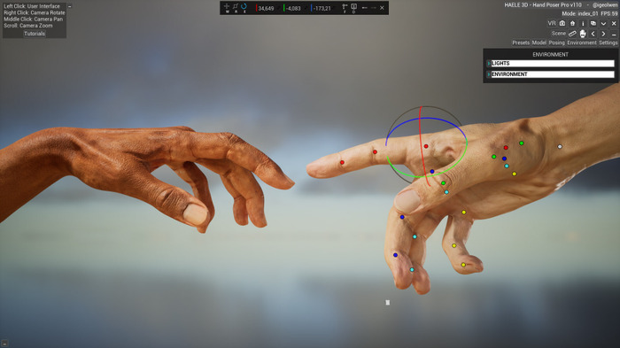 「手」に特化したポーザーソフト高機能版『HAELE 3D - Hand Poses Pro』のデモが公開！