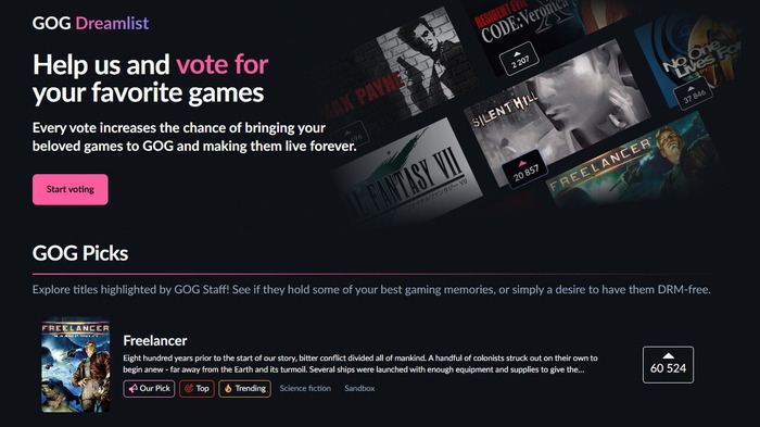 ゲーマーの“懐ゲー”への熱意がすごい！「GOG Dreamlist」10日間で300万投票突破を報告―リメイクが存在する『SILENT HILL 2』にまで票が集まる