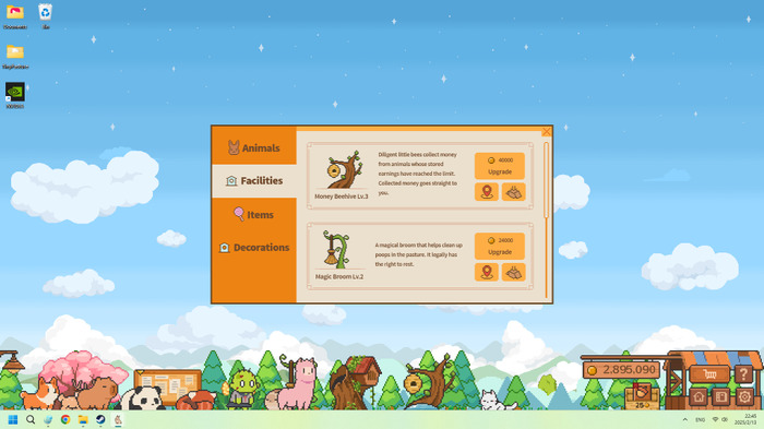 デスクトップ画面の下でカワイイ動物を育てる放置型牧場ゲーム『デスクトップ小動物牧場』配信開始！