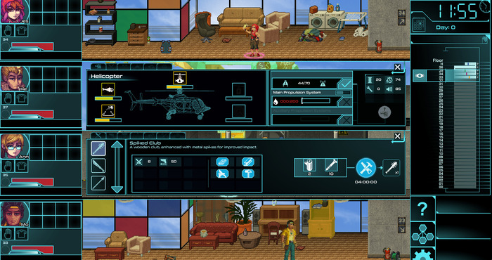 最大4人協力横スクドット絵サバイバルRPG『Rooftop Survival』Steamにて早期アクセス開始―スキル異なる4人の生存者がゾンビはびこる高層ビルで生き残りを賭ける