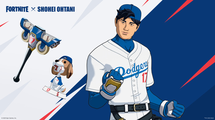 大谷翔平選手が『フォートナイト』で全力スイング！3月18日よりドジャースのコスチュームや愛犬「デコピン」をもとにしたアクセサリーなどがショップに登場